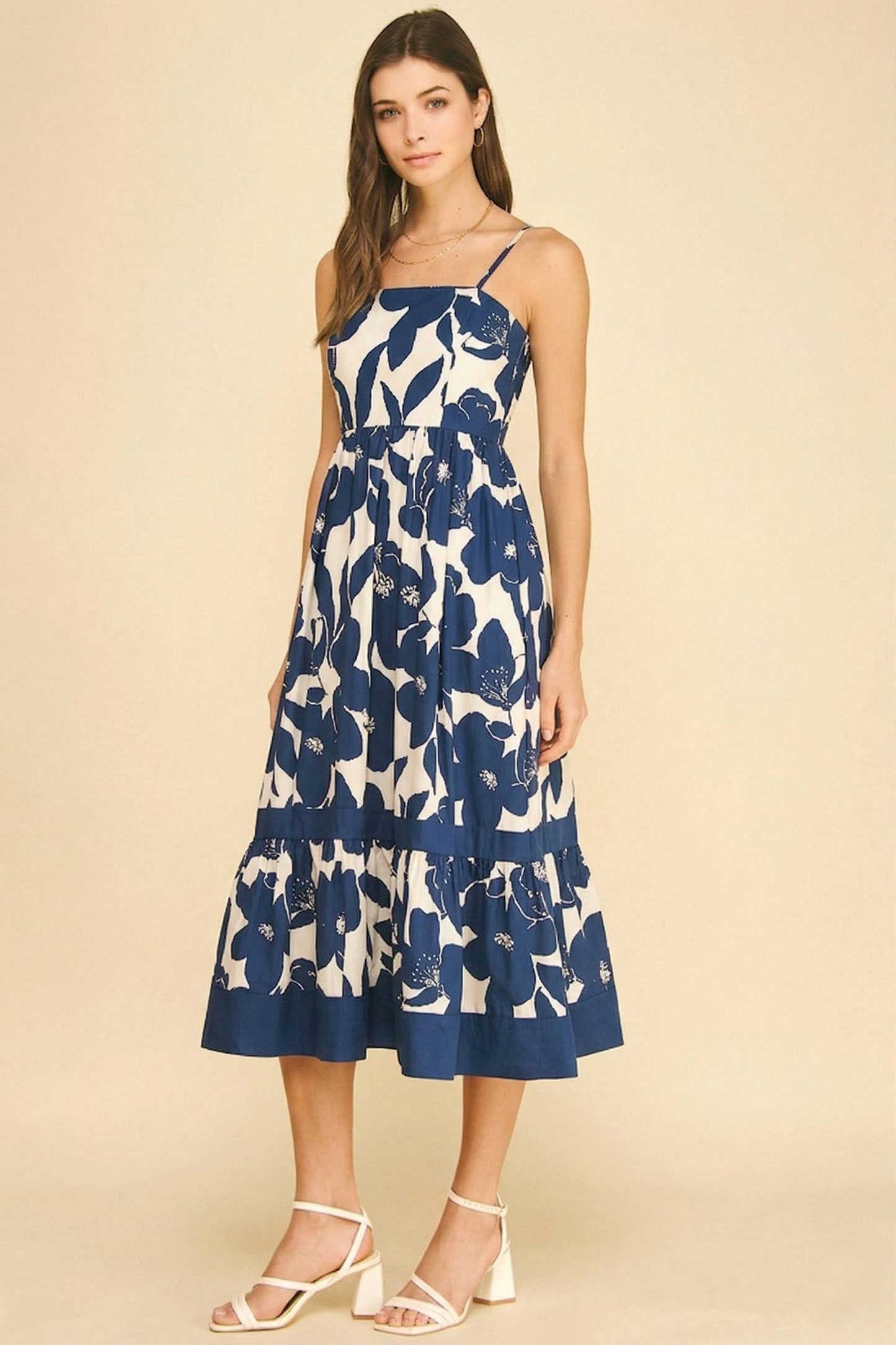 Navy Bold Midi Dress