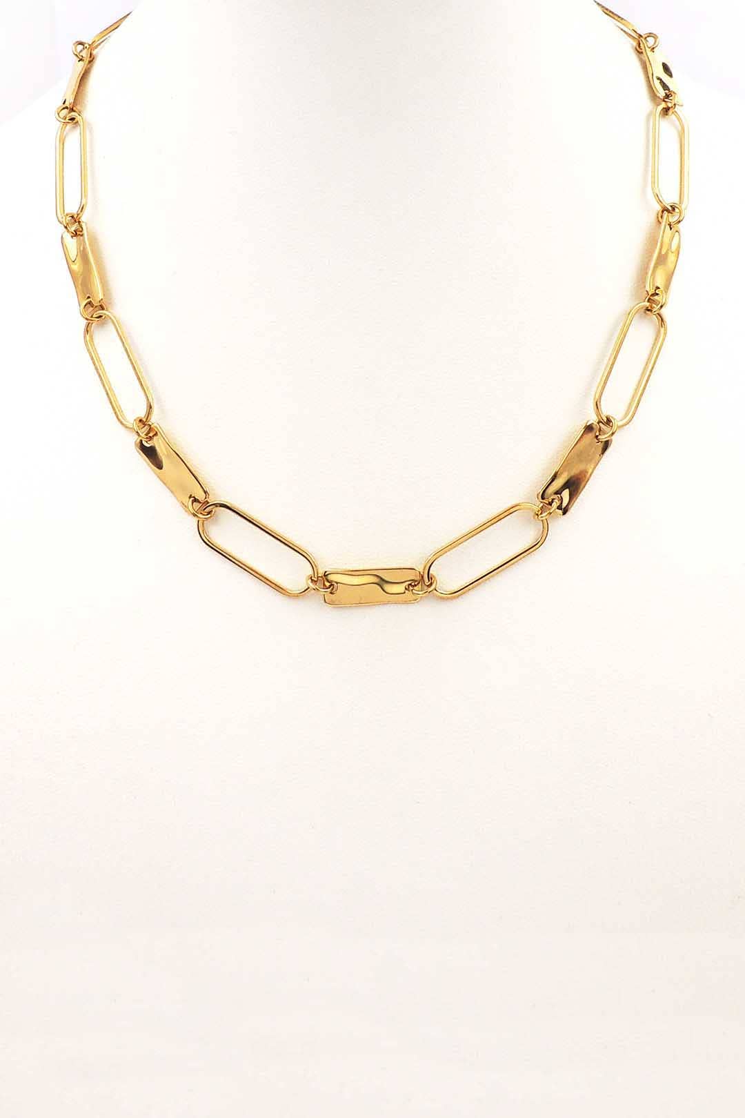 Stainless Steel Gold Oval
