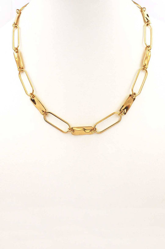 Stainless Steel Gold Oval