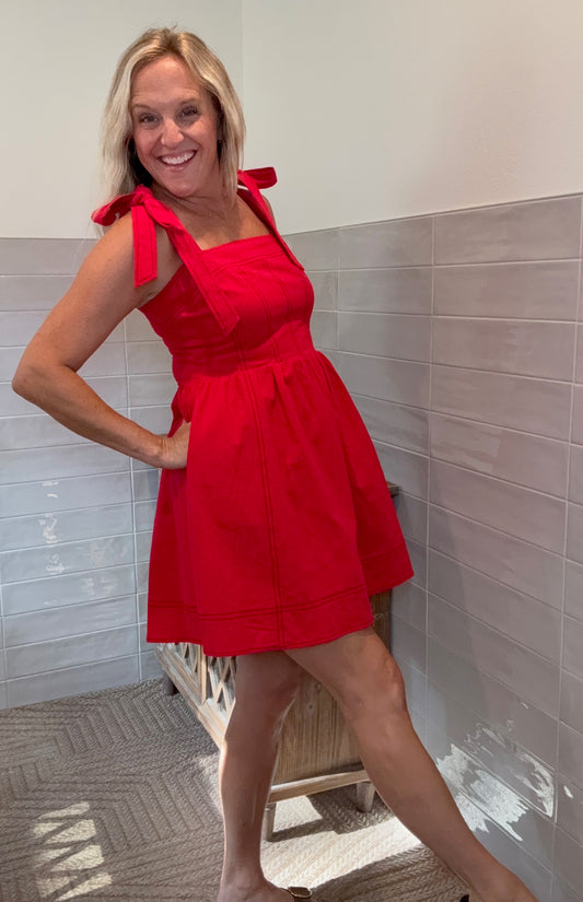 Red Game Day Mini Dress