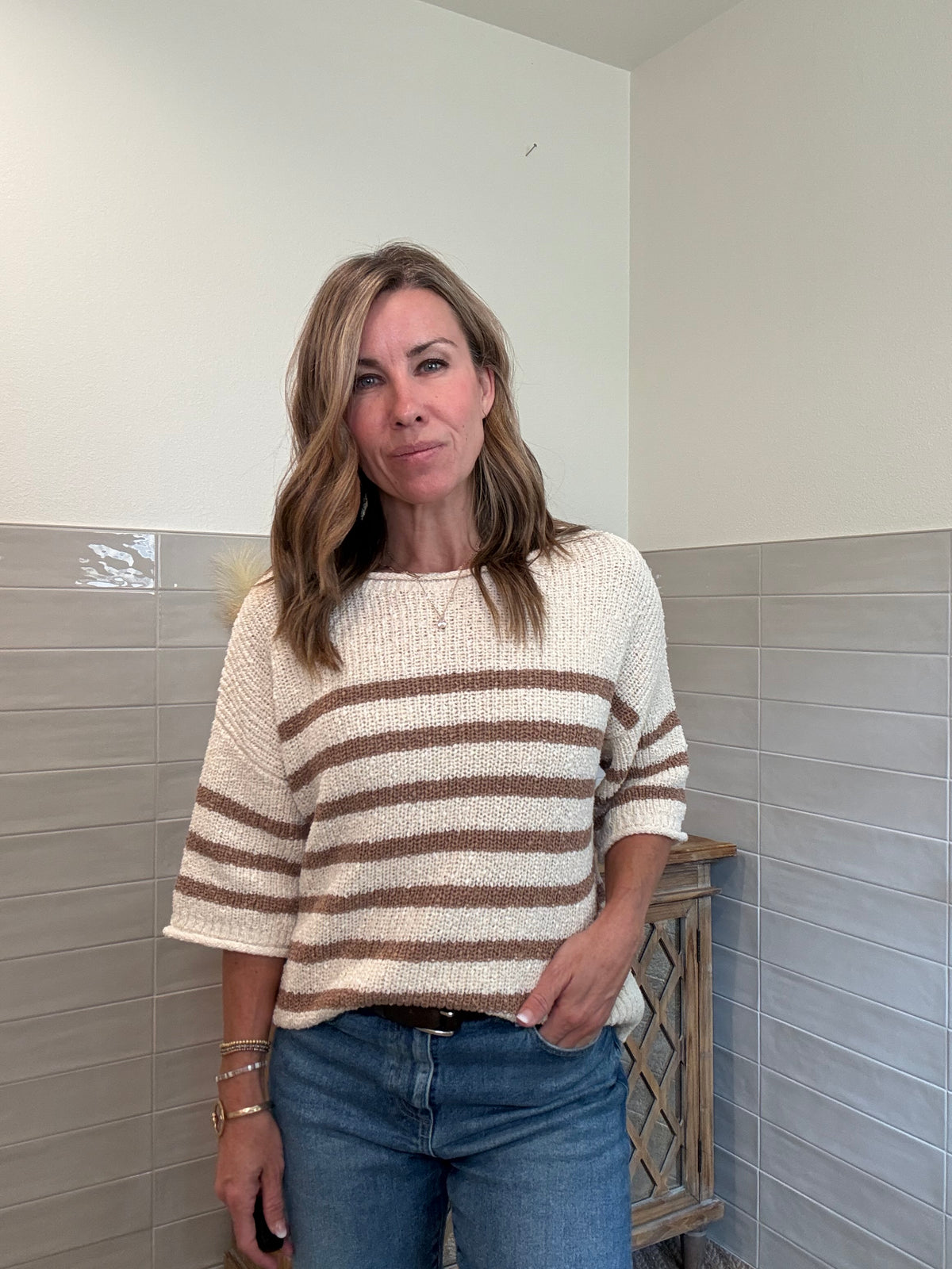 Mocha Stripe Sweater