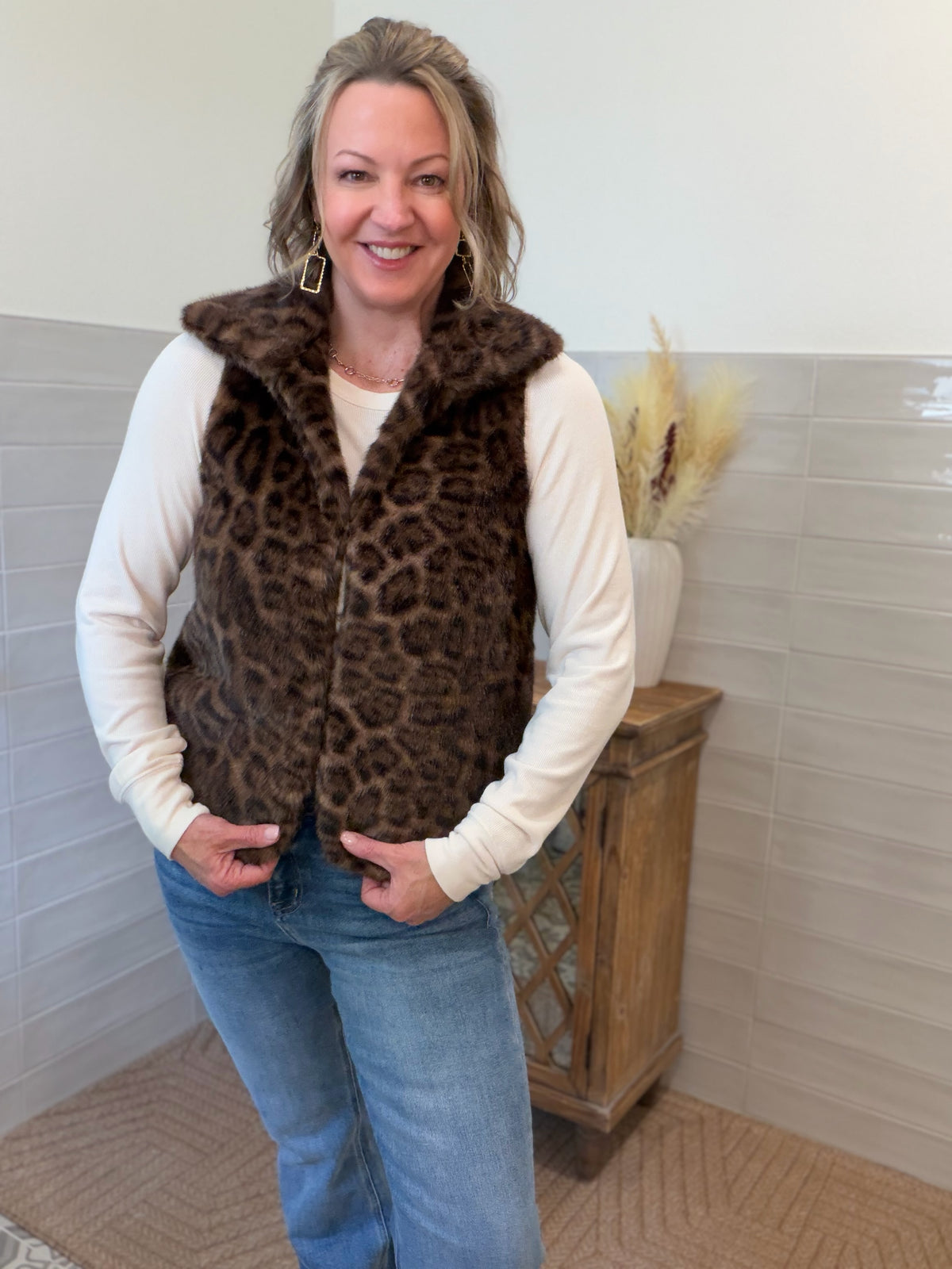 Leopard Faux Fur Vest