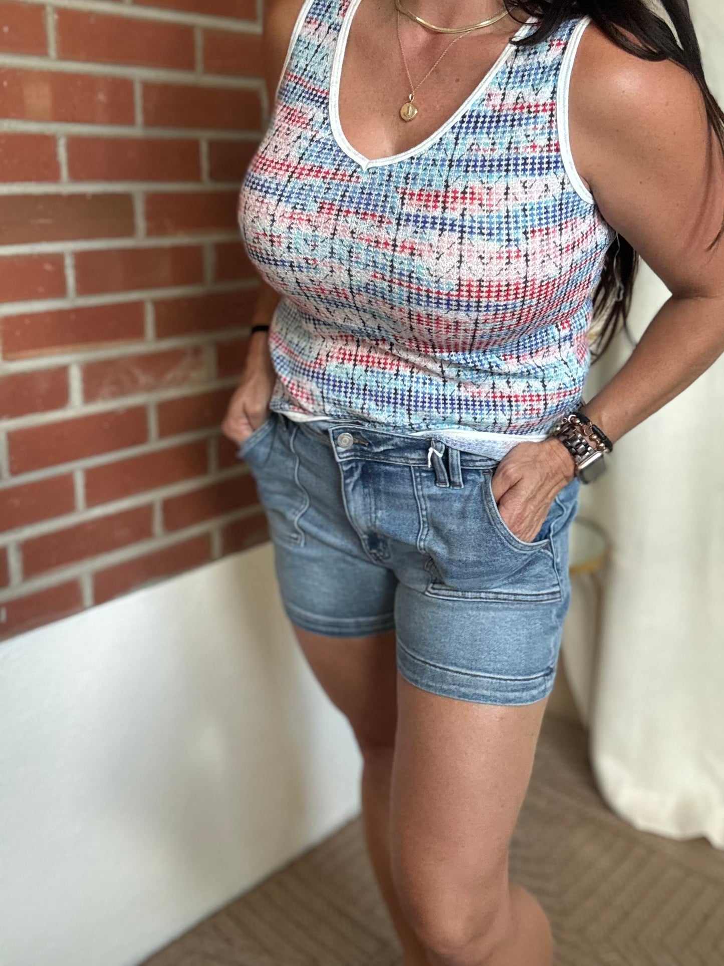 High Rise Denim Shorts