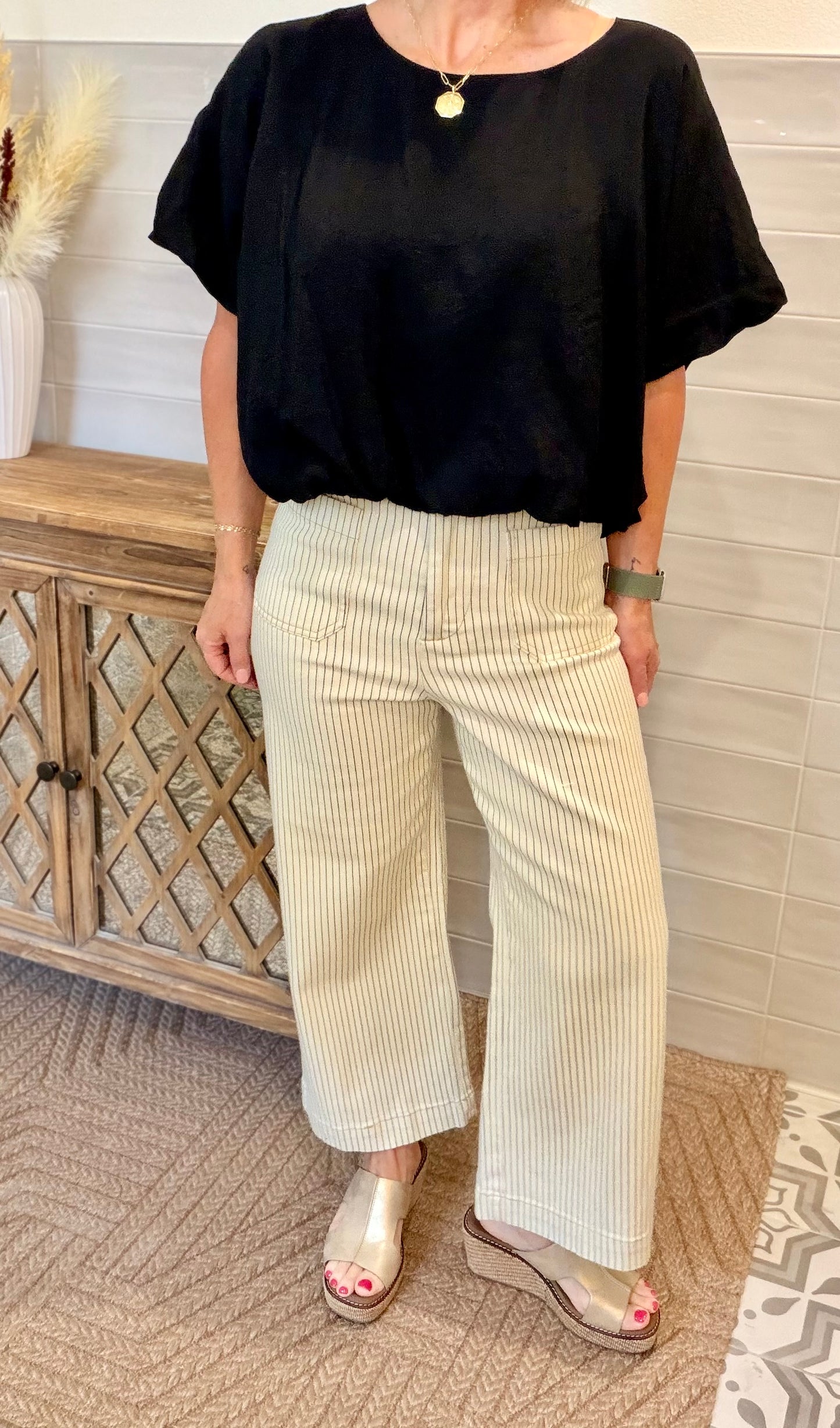 Striped Straight Leg Pants
