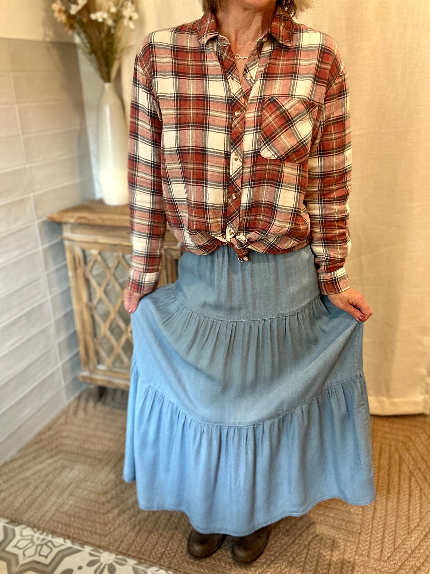 Light Wash Denim Skirt