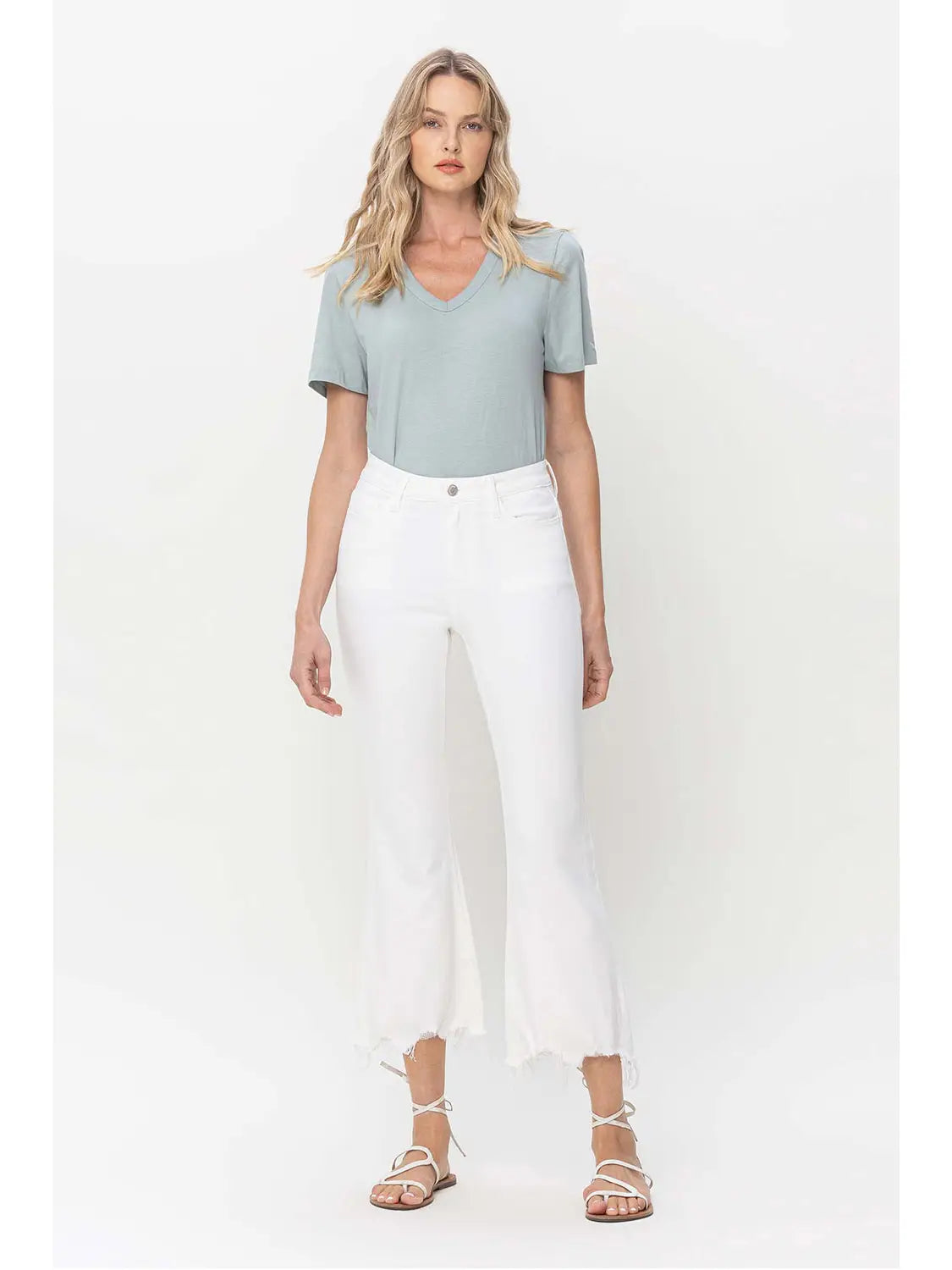 Charlie High Rise Cropped Flare Jeans- Optic White