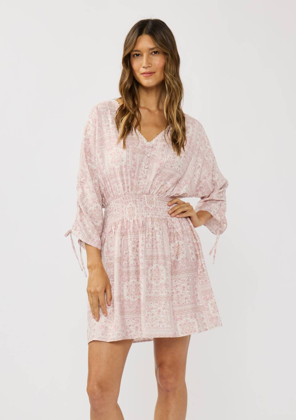 Vanilla Rose Smocked Mini Dress