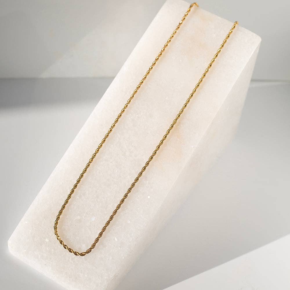 Gilded Gold Necklace-20" Rope Chain