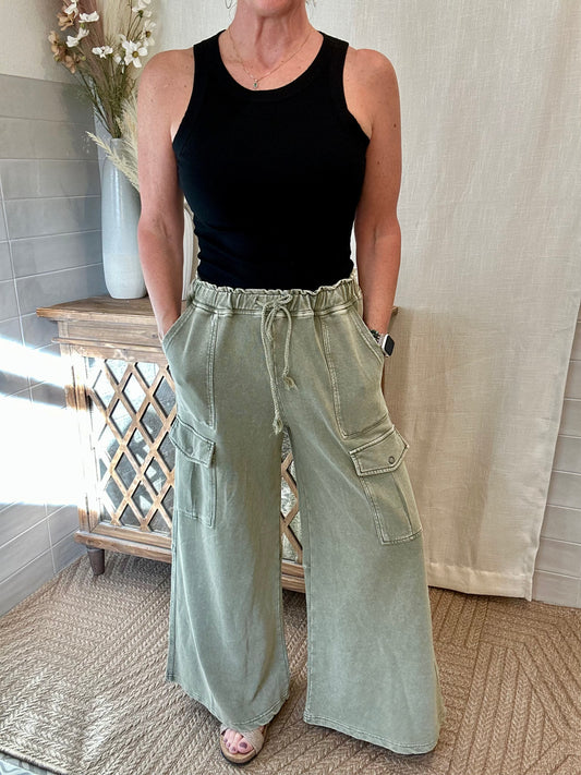 Washed Cargo Pants