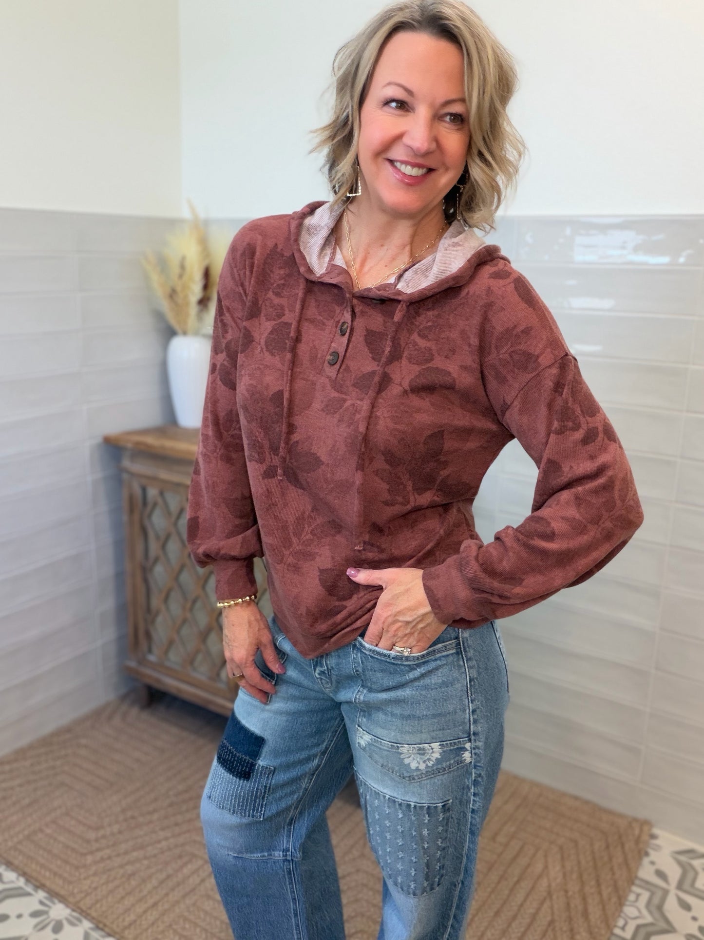 Plum Floral Sweatshirt