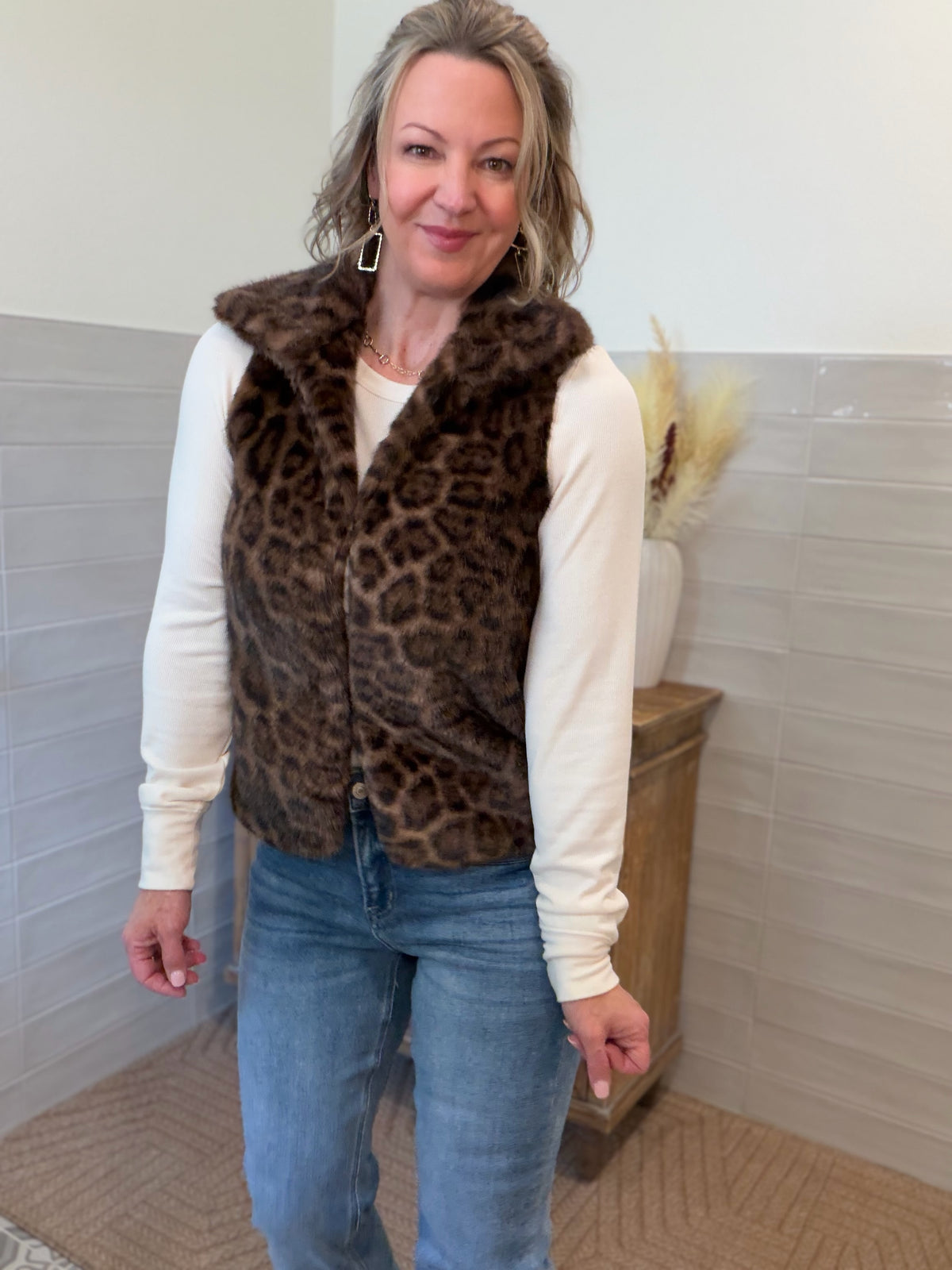 Leopard Faux Fur Vest