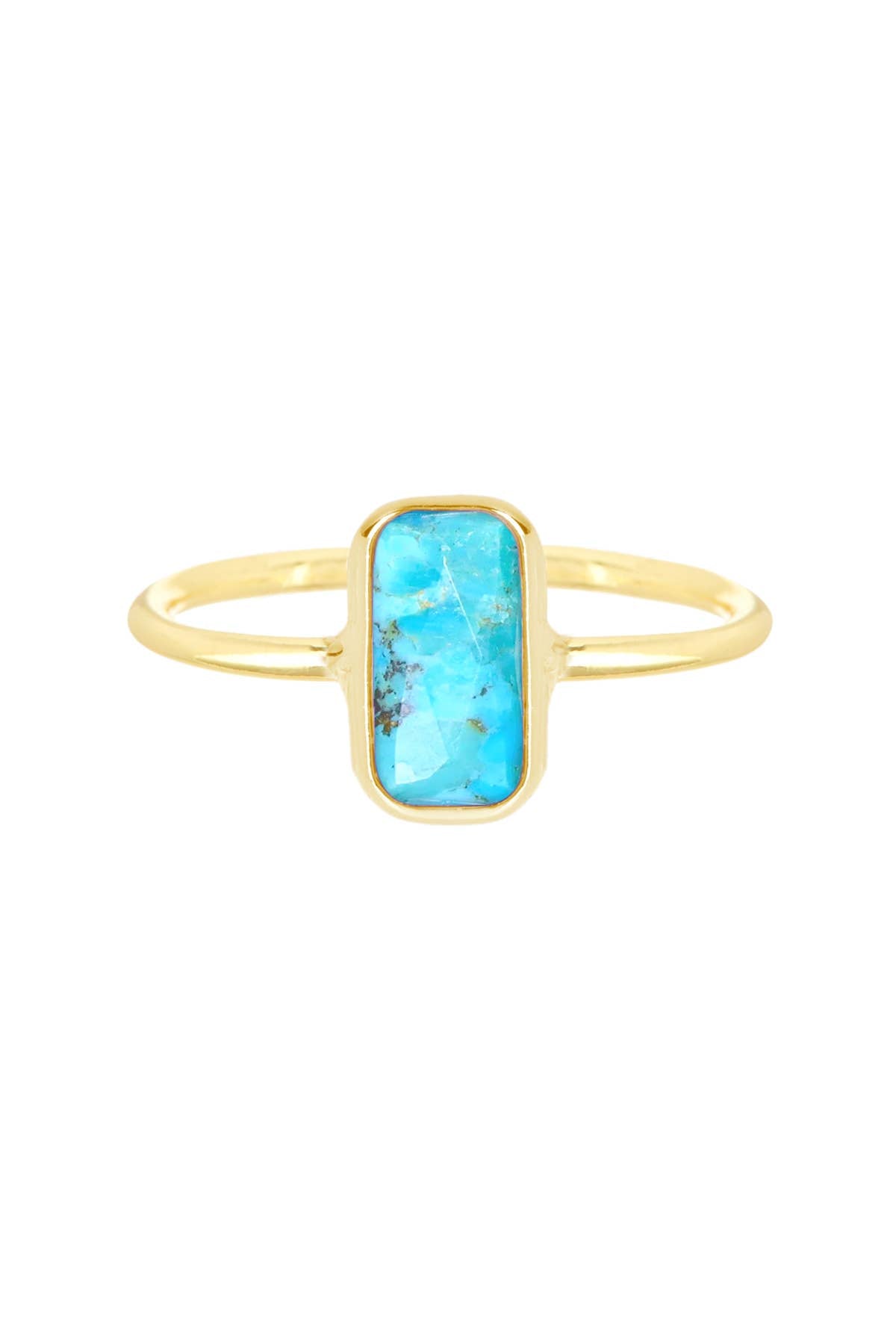 Stabilized Turquoise Rectangle Ring - GF