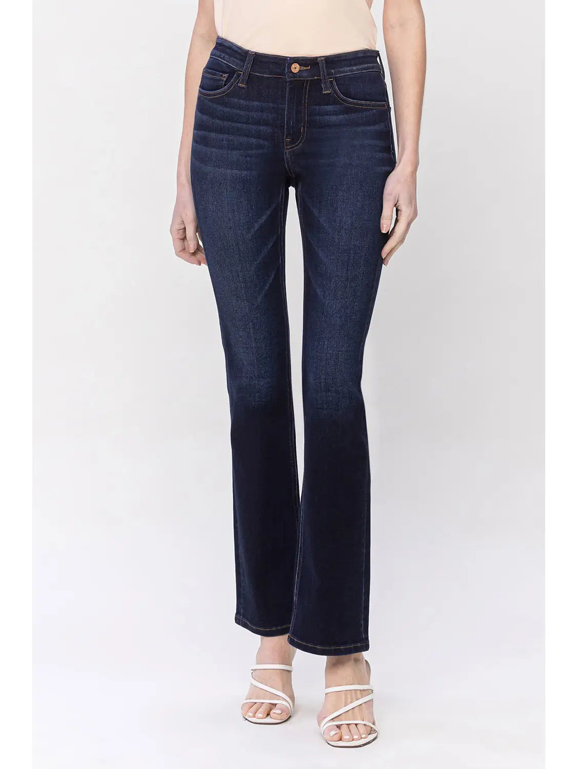 Deep Dark Mid Rise Bootcut Jeans - Restocked