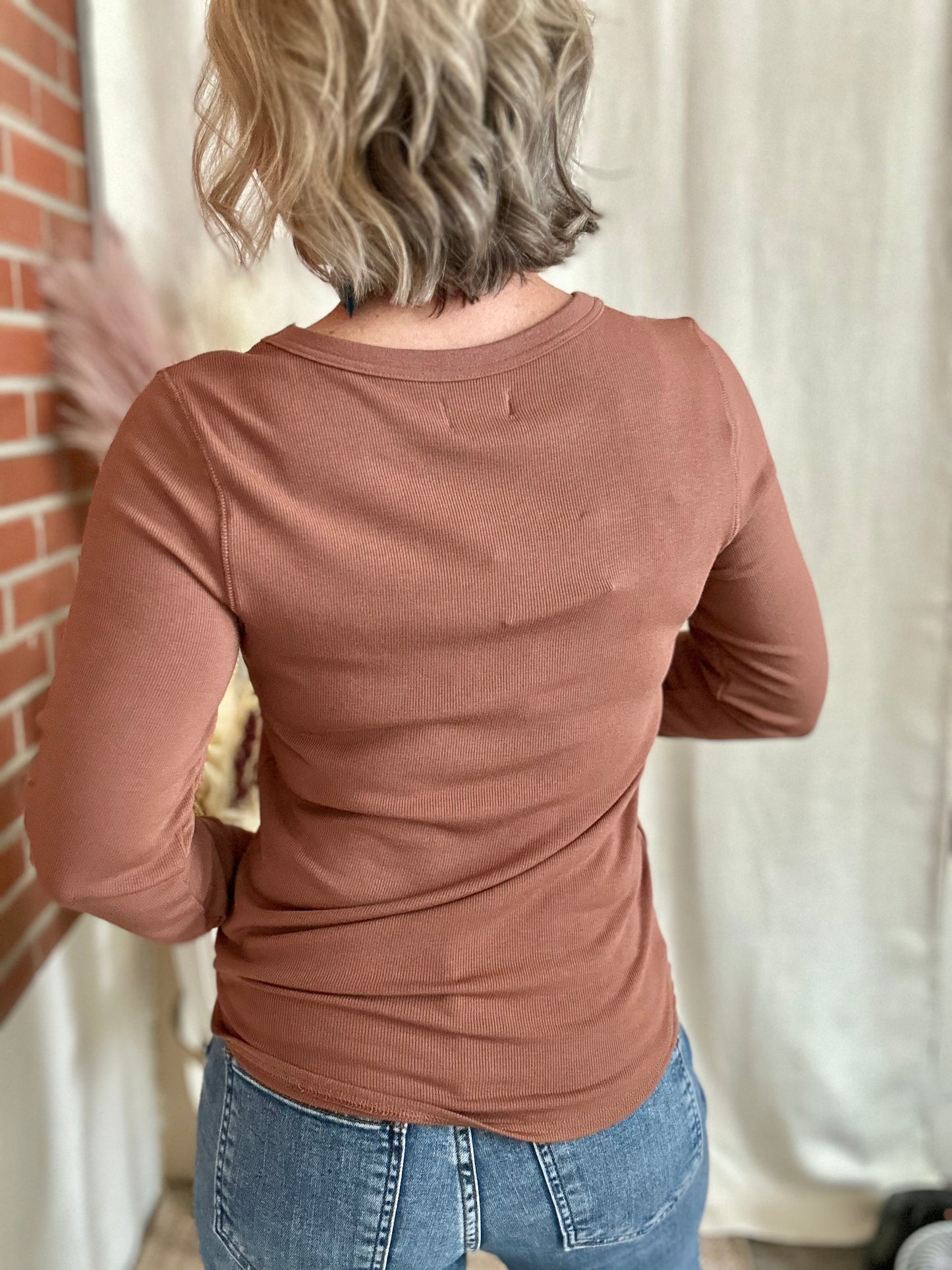 Stacy Long Sleeve Top - Clove