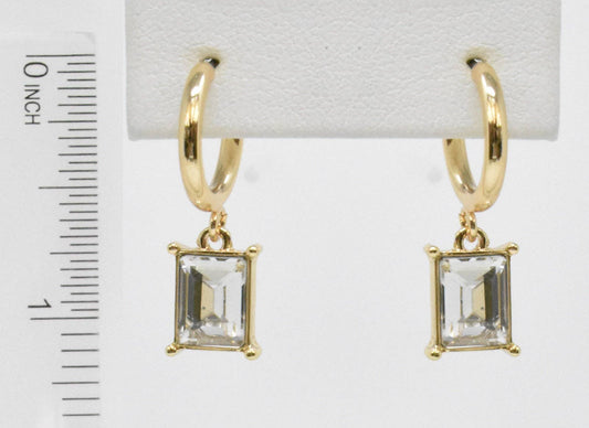 Gold Huggie Drop Earrings