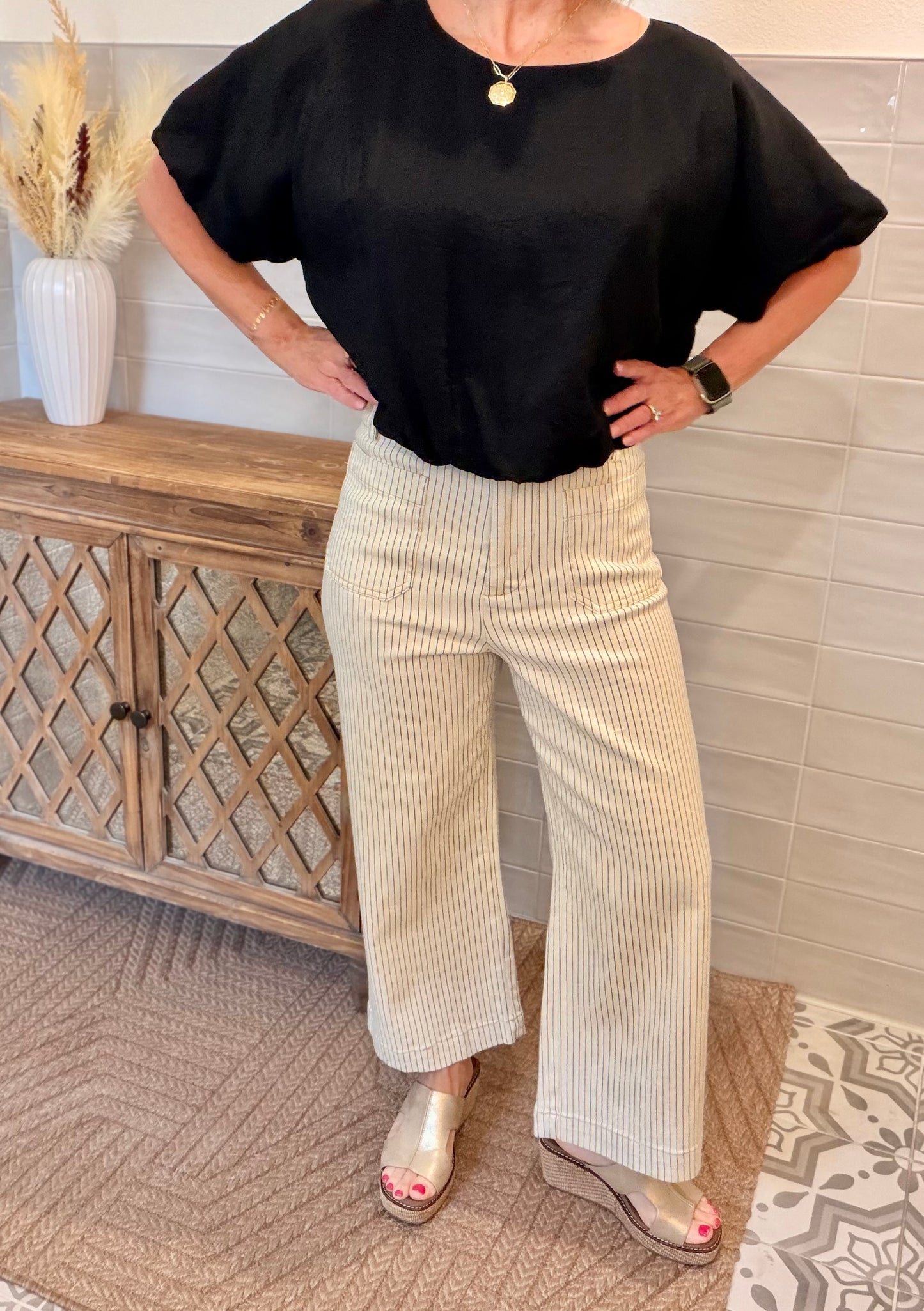Striped Straight Leg Pants