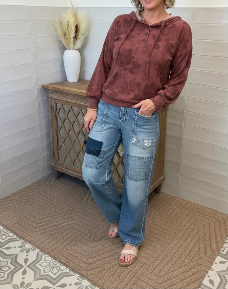 Plum Floral Sweatshirt