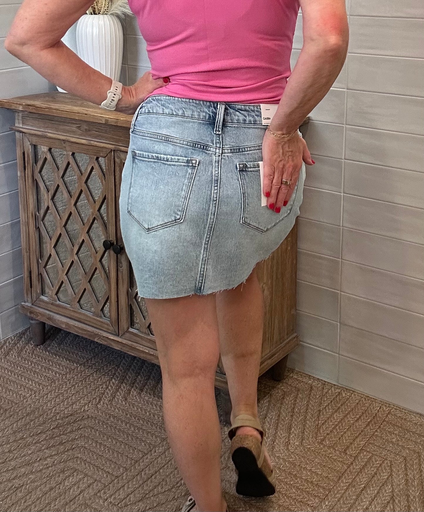 Rhinestone Embellished Mini Skirt