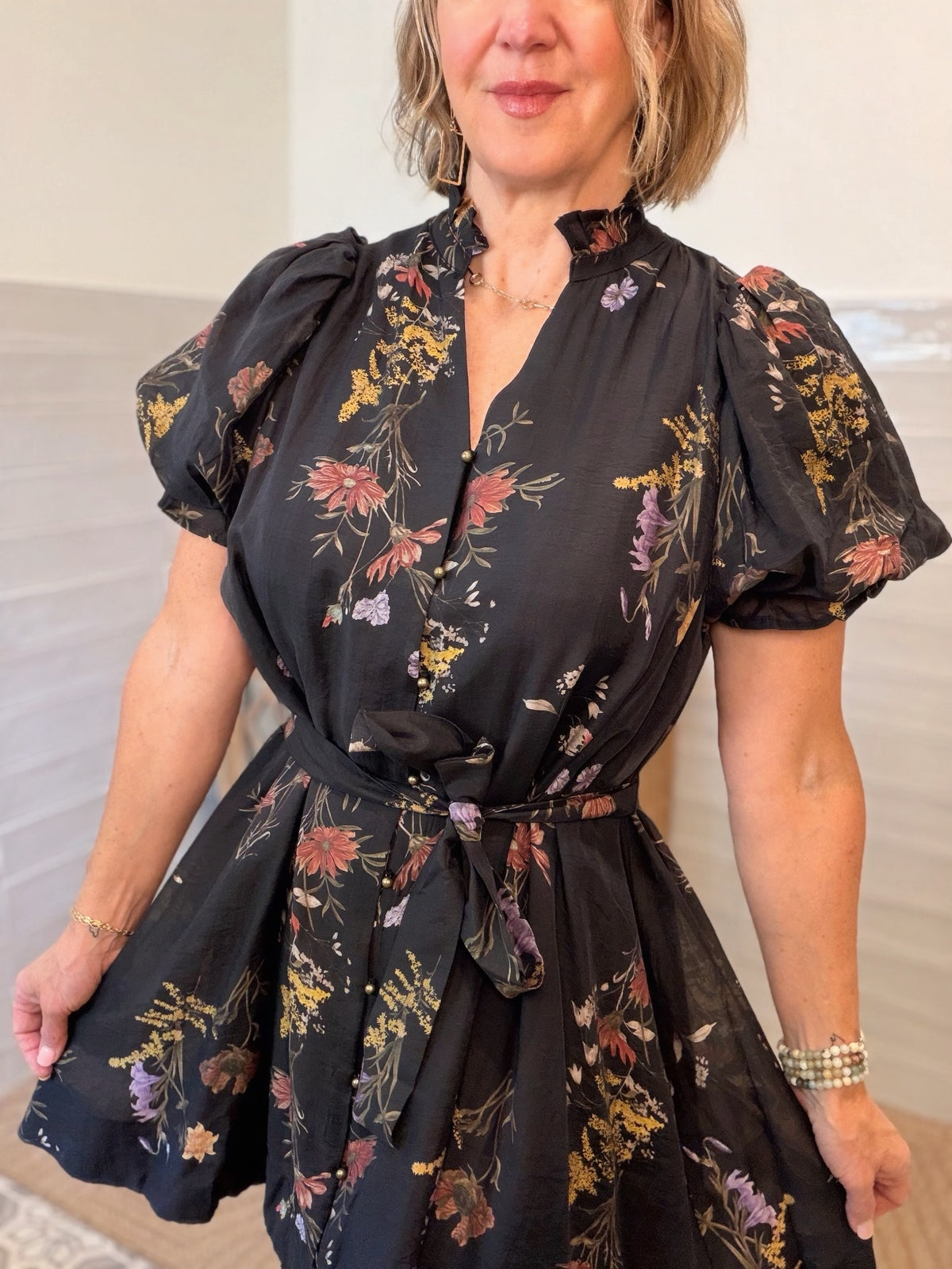 Midnight Floral Mini Dress