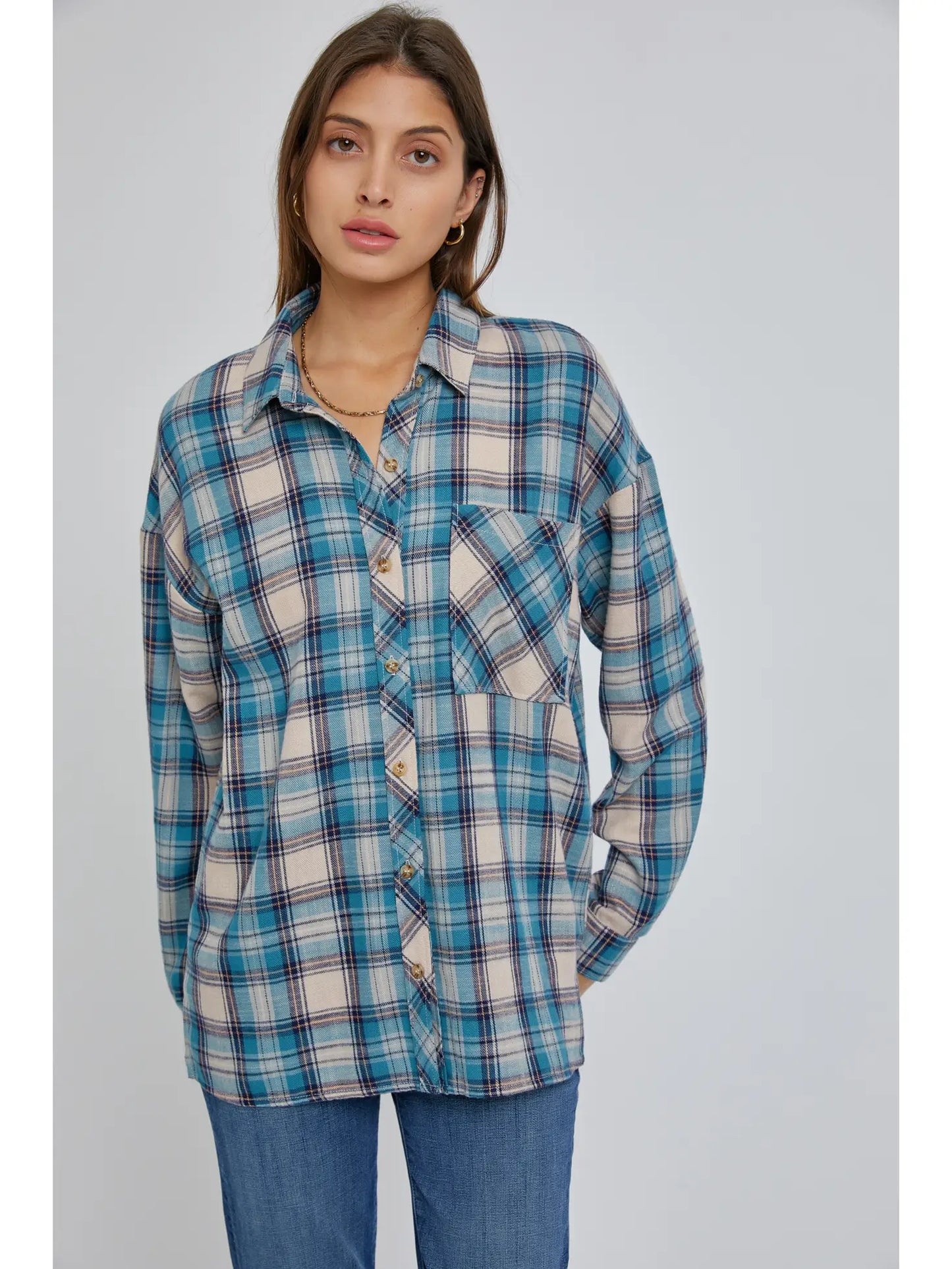 Oversized Boyfriend Flannel Shirt