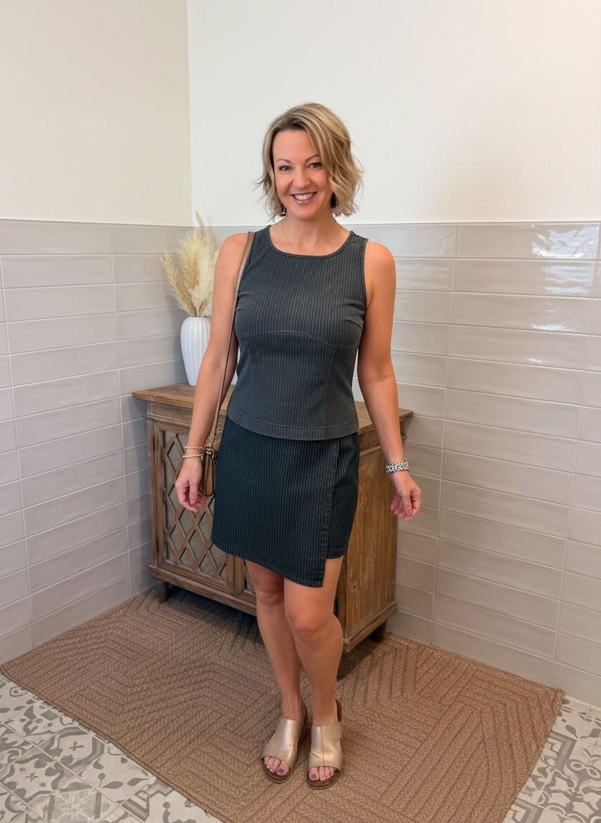 Pinstriped Sleeveless Top