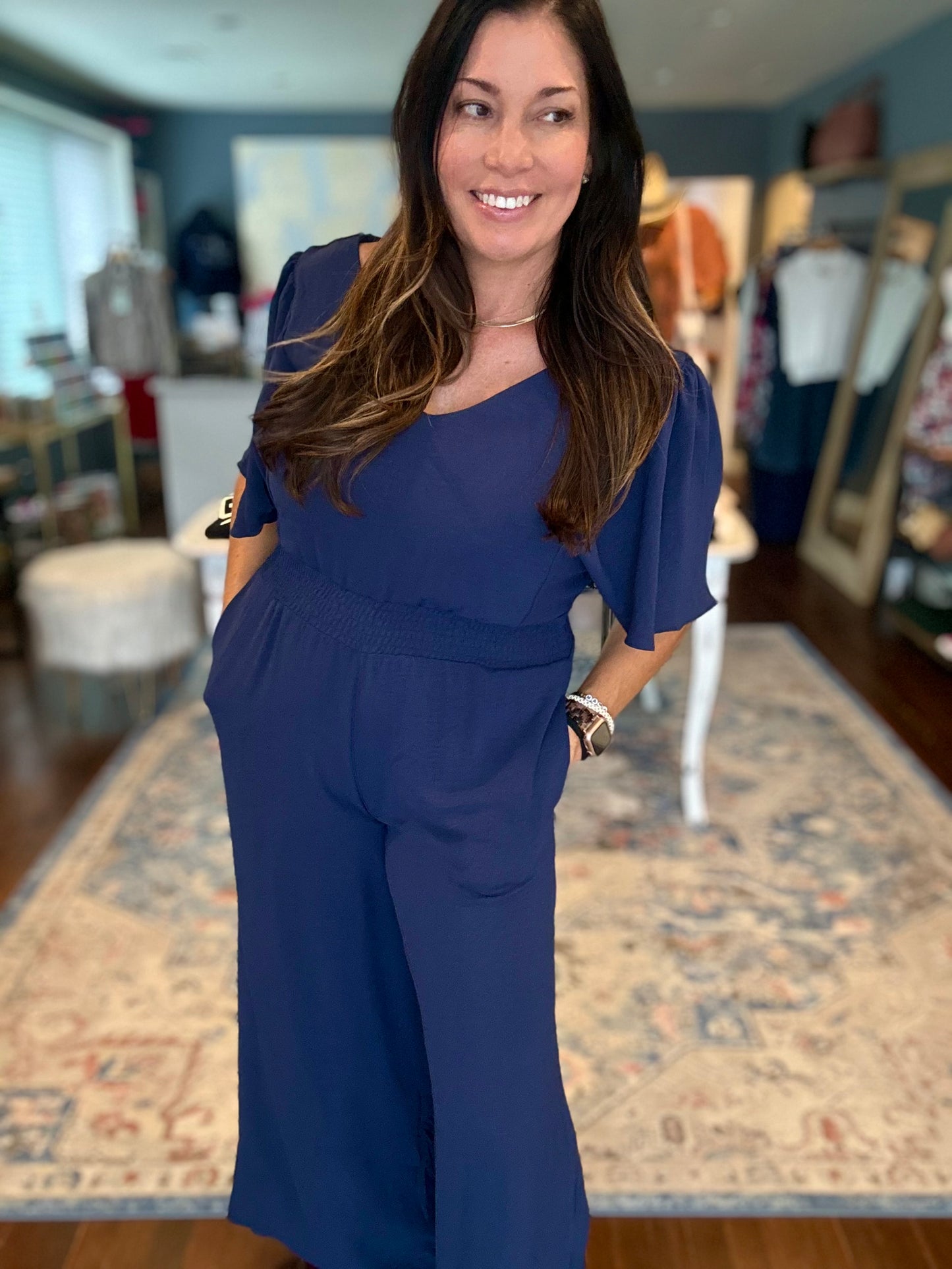 Navy Jumpsuit - Medium