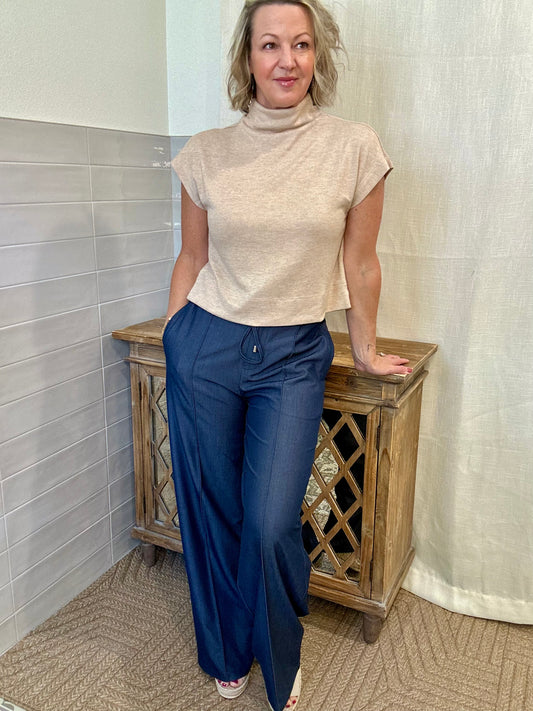Pin Tuck Wide Leg Pants