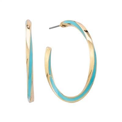 Blue and Gold Twisted Earrings