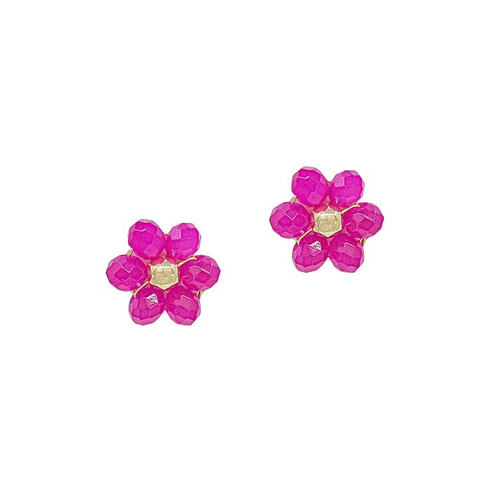 Tiny Hot Pink Earrings