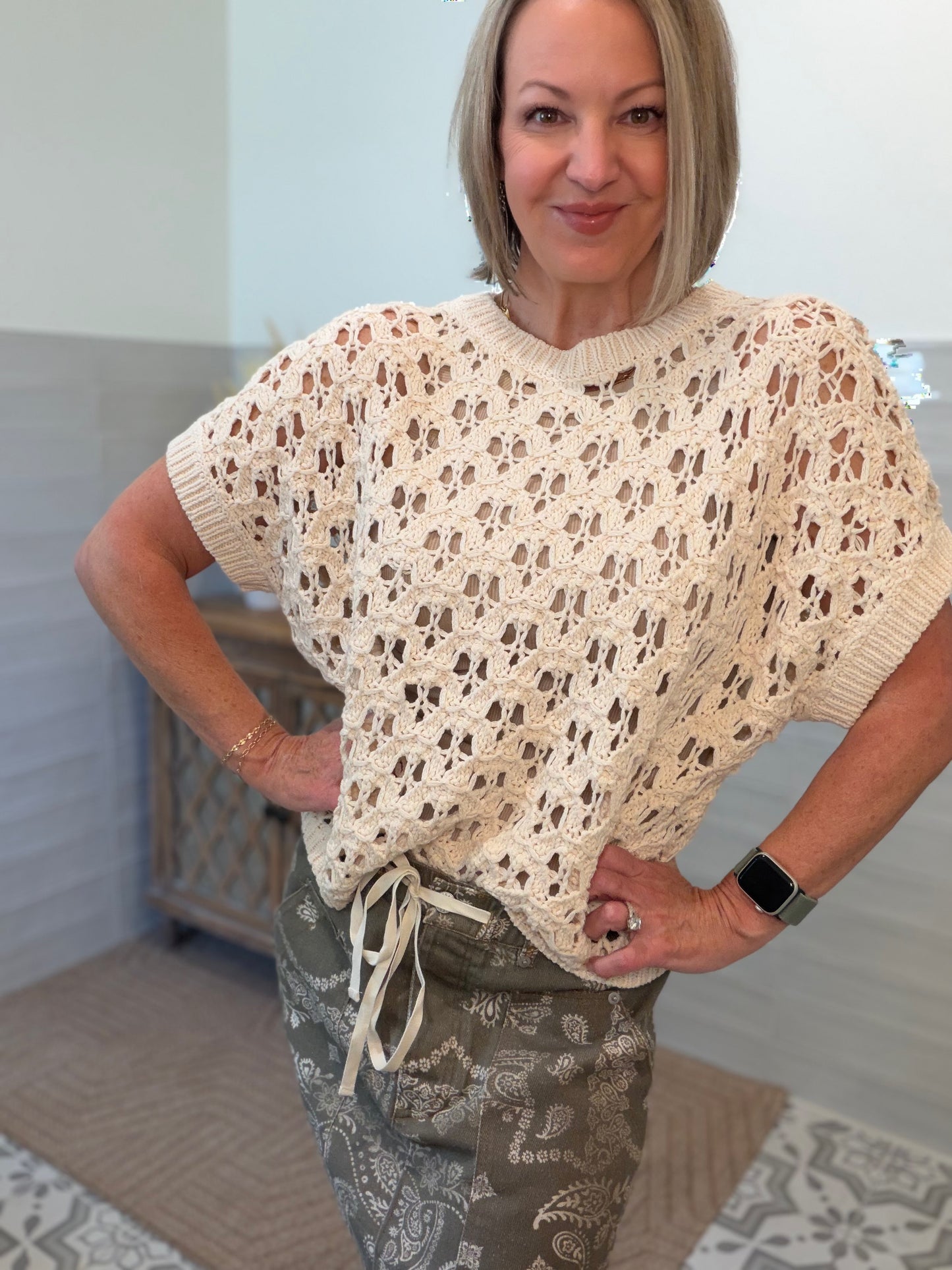 Crochet Open Knit Sweater