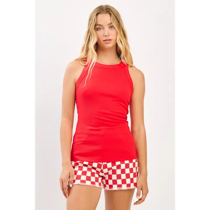 Soft Ribbed Round Neck Tank Tops - Several Colors