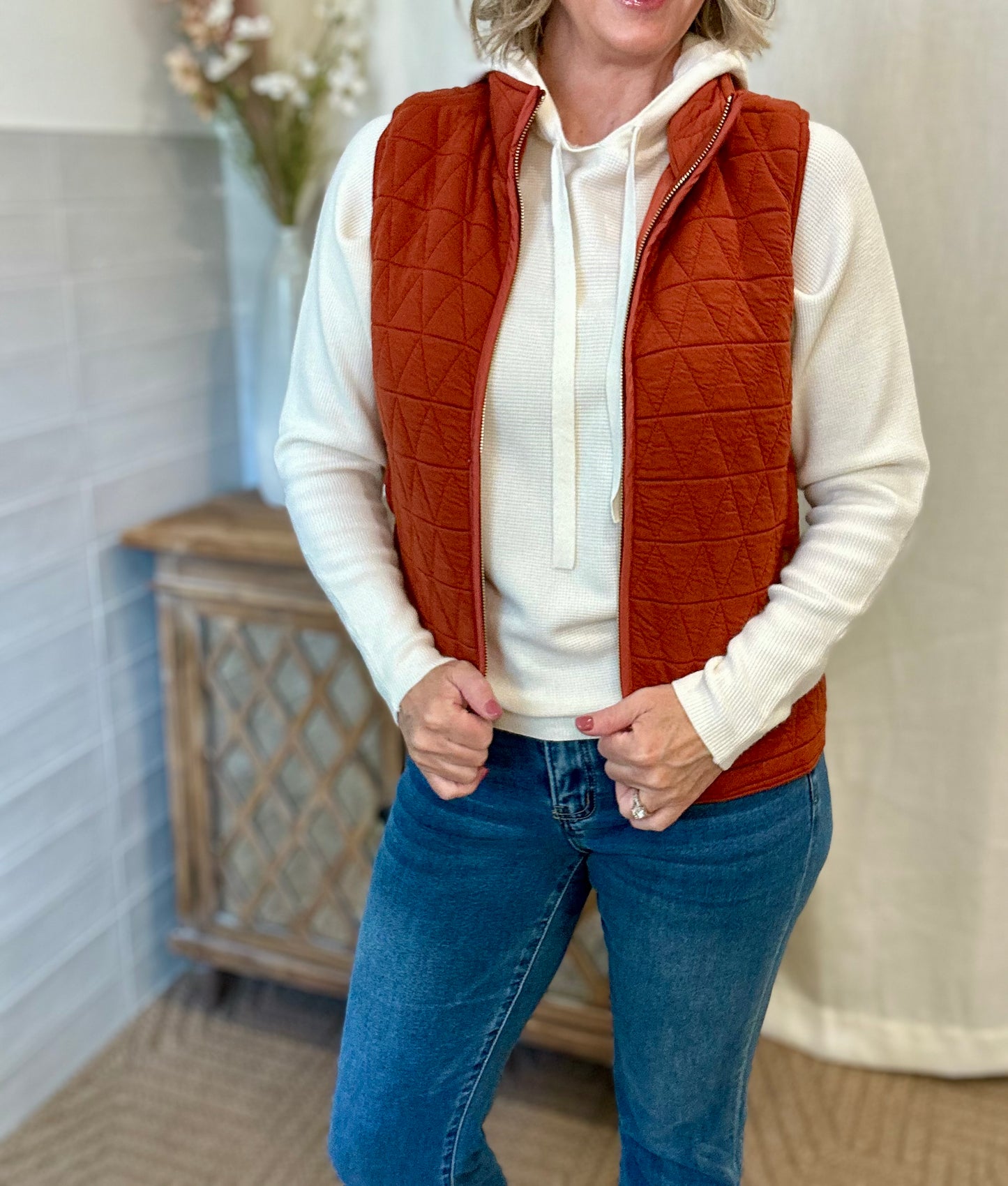 Brick Quilted Vest