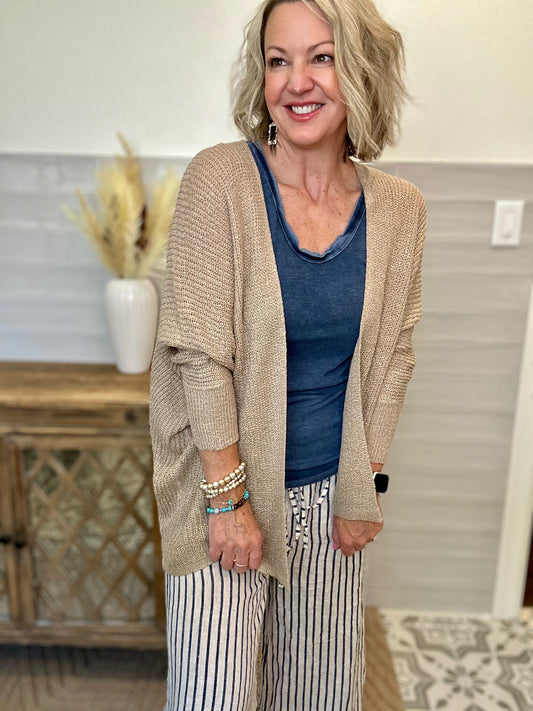 Taupe Dolman Cardigan
