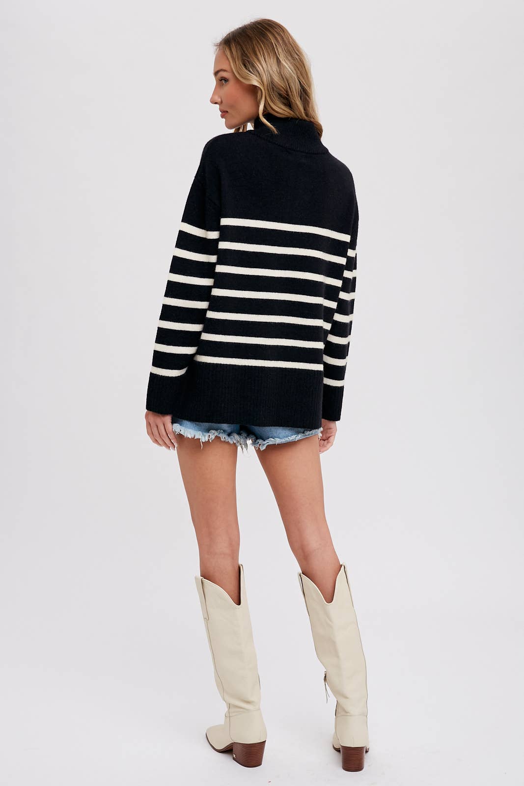 Black Stripe Pullover Sweater