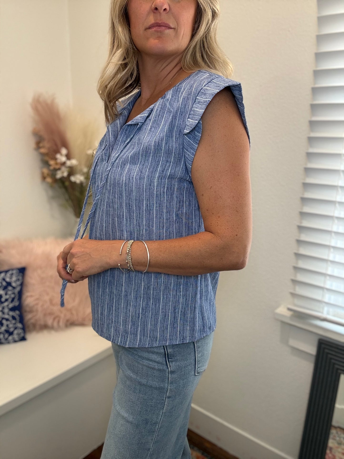 Tie Front Short Sleeve Top