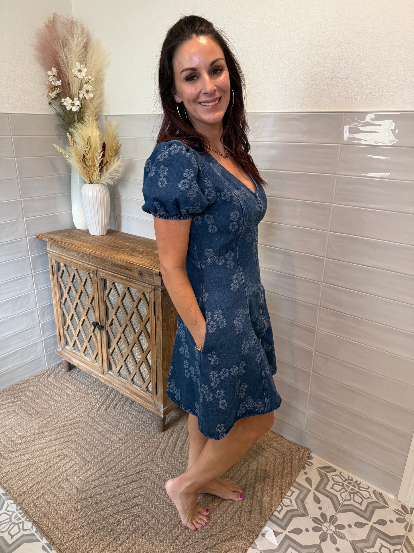 Sun Mineral Wash Denim Mini Dress