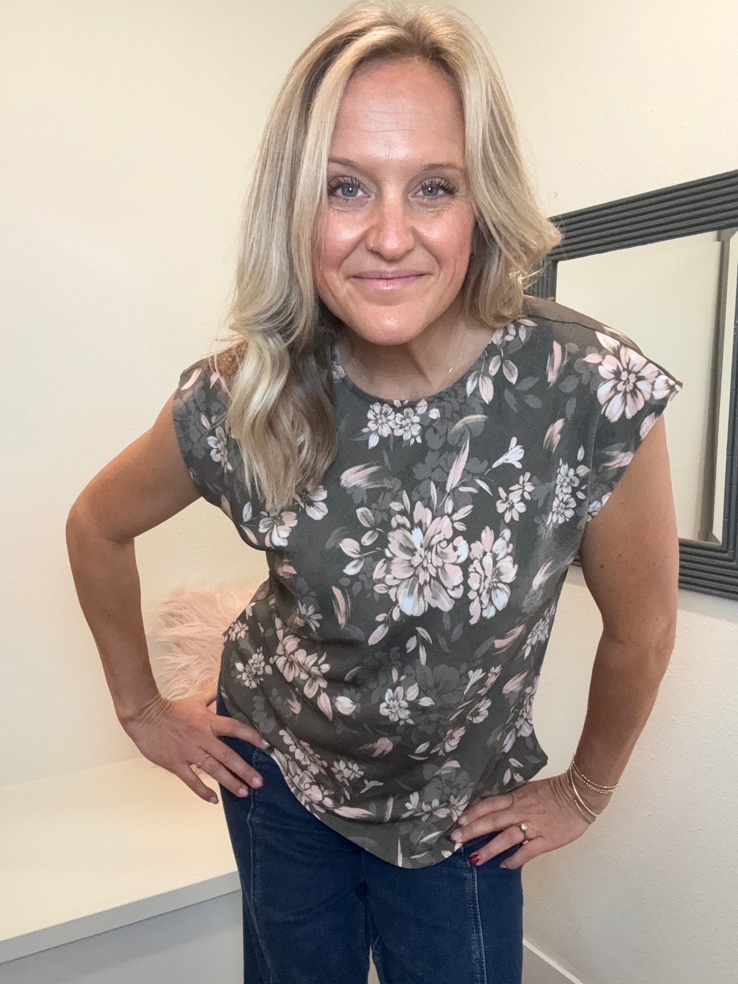 Olive Combo Blouse