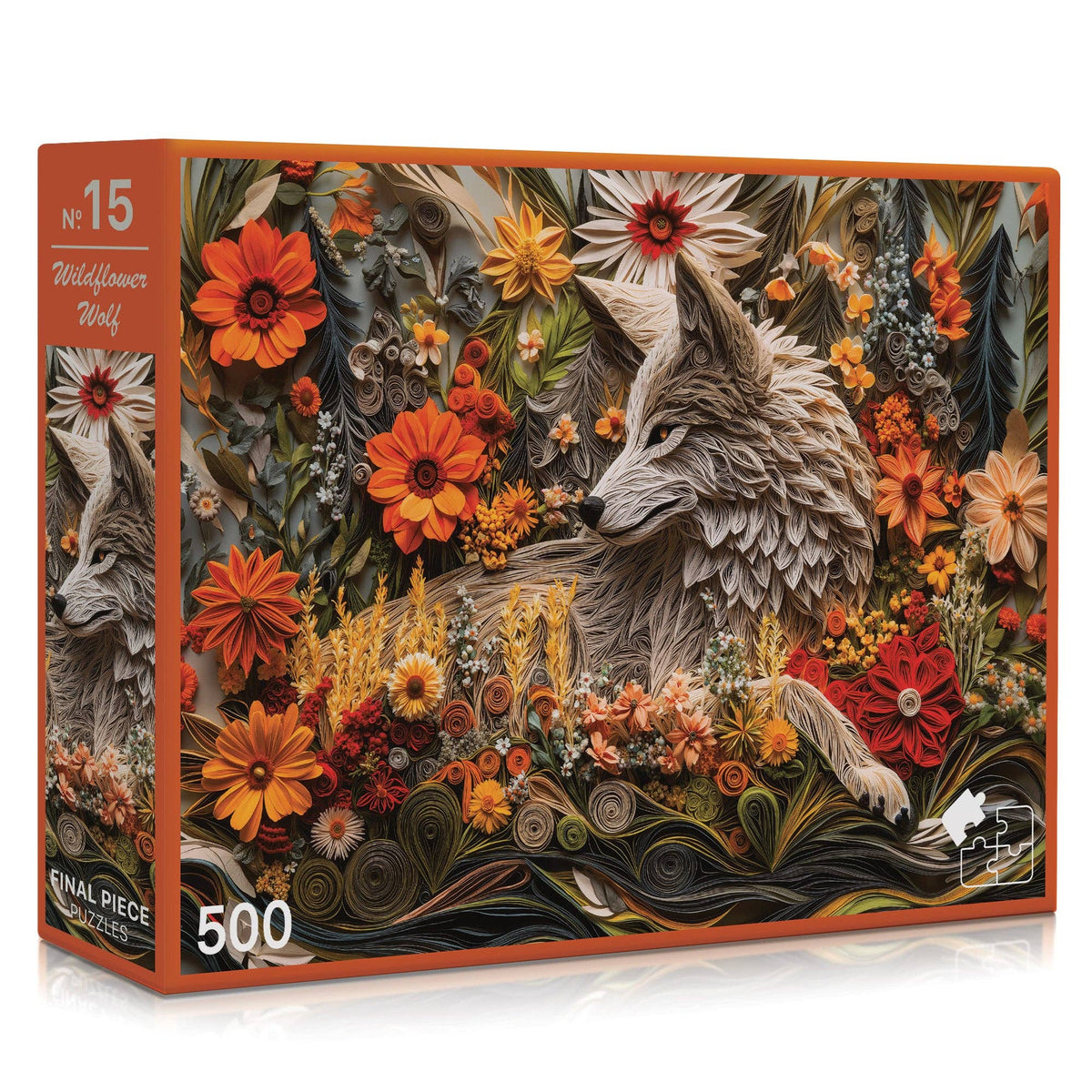 Wildflower Wolf Puzzle - 500 Piece