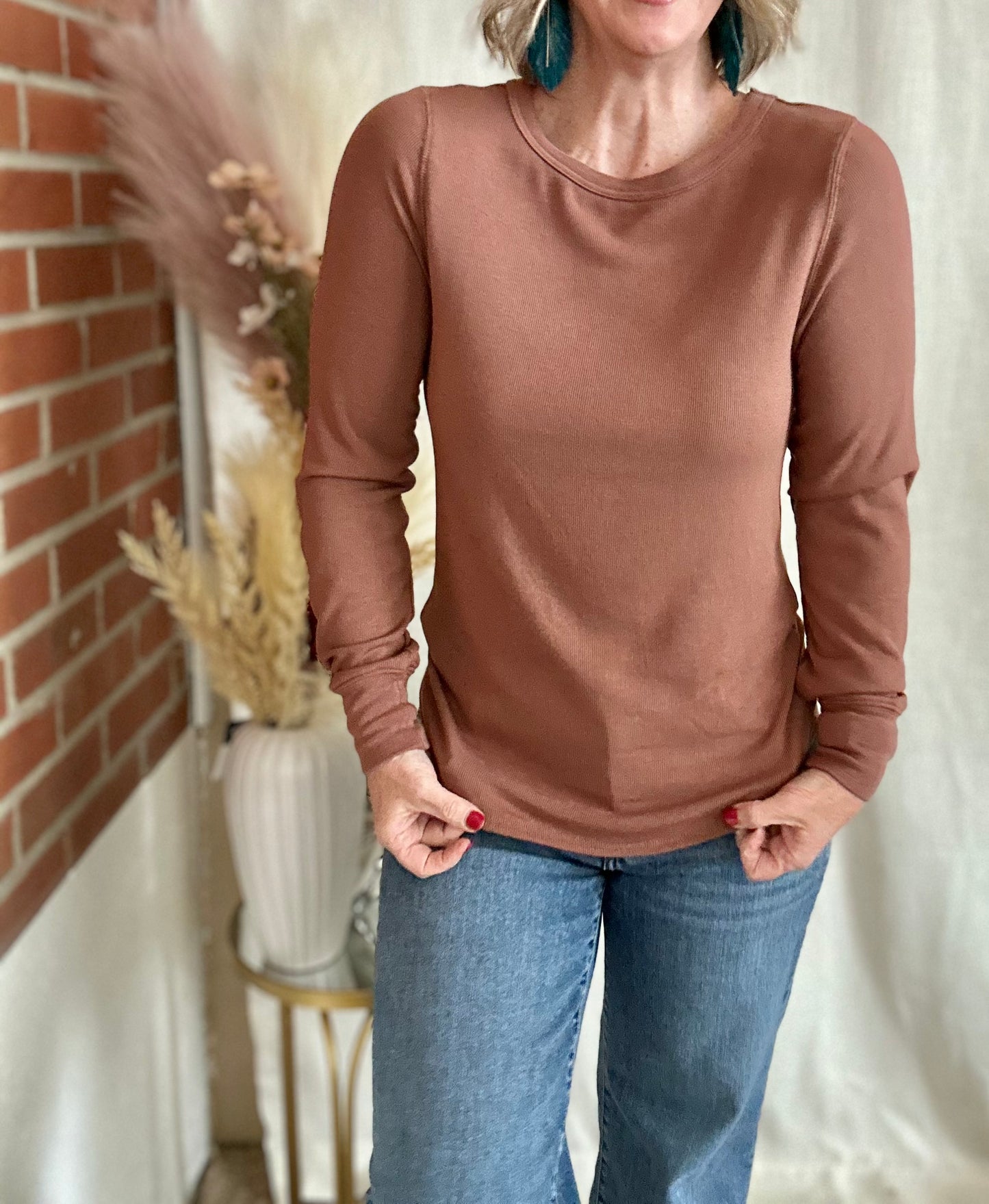 Stacy Long Sleeve Top - Clove