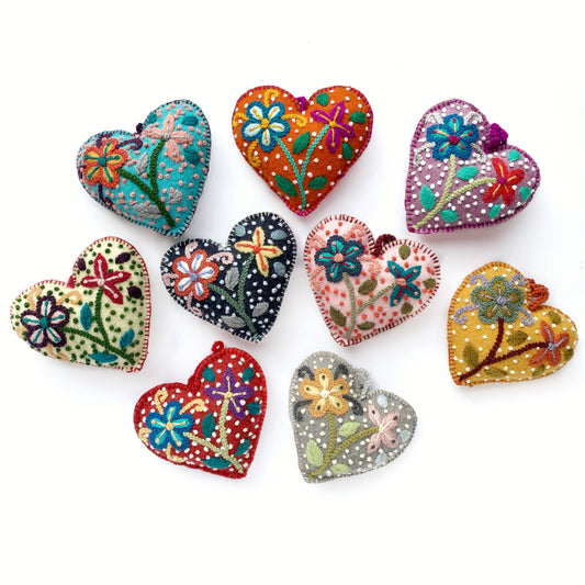 Embroidered Heart Christmas Ornament - Ornaments 4 Orphans