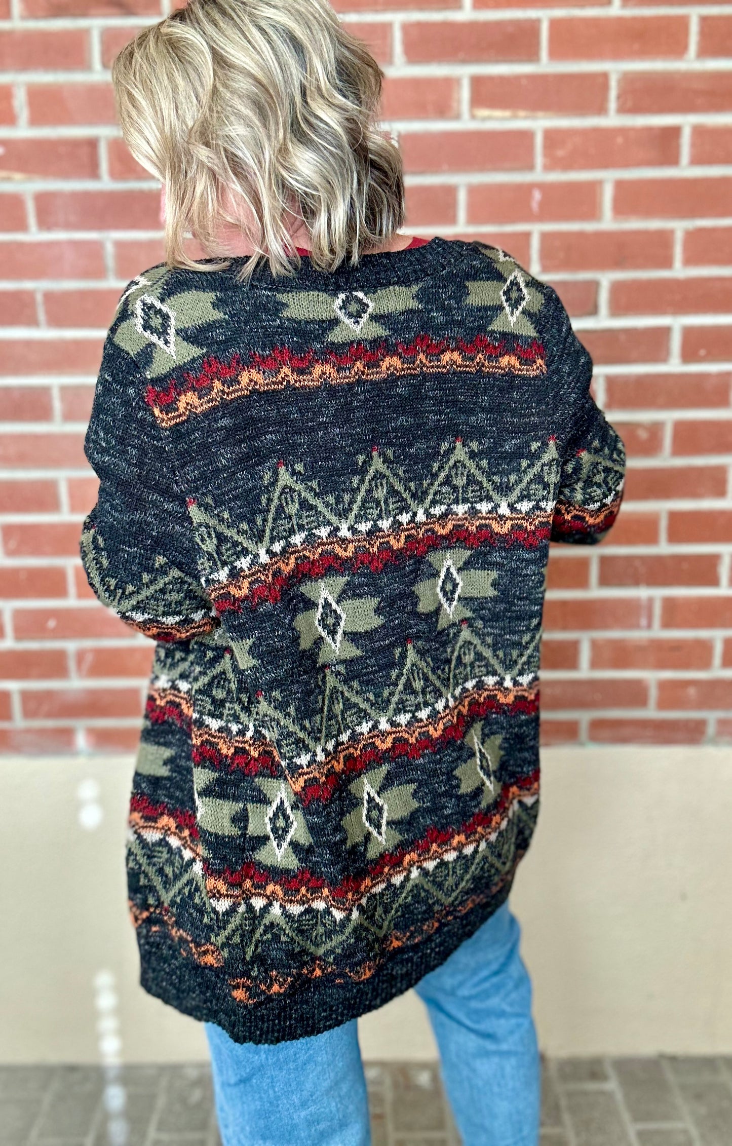 Aztec Cardigan Sweater - Small