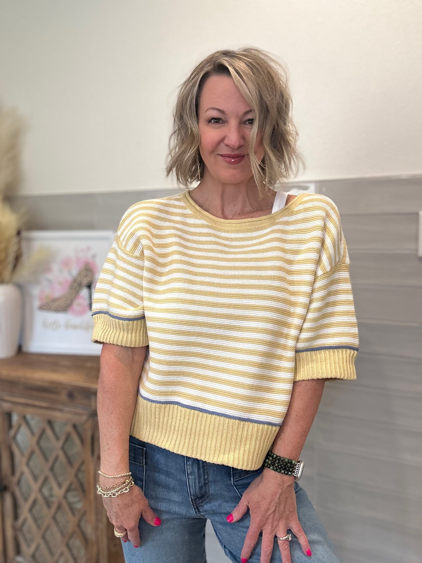 Yellow Stripe Sweater