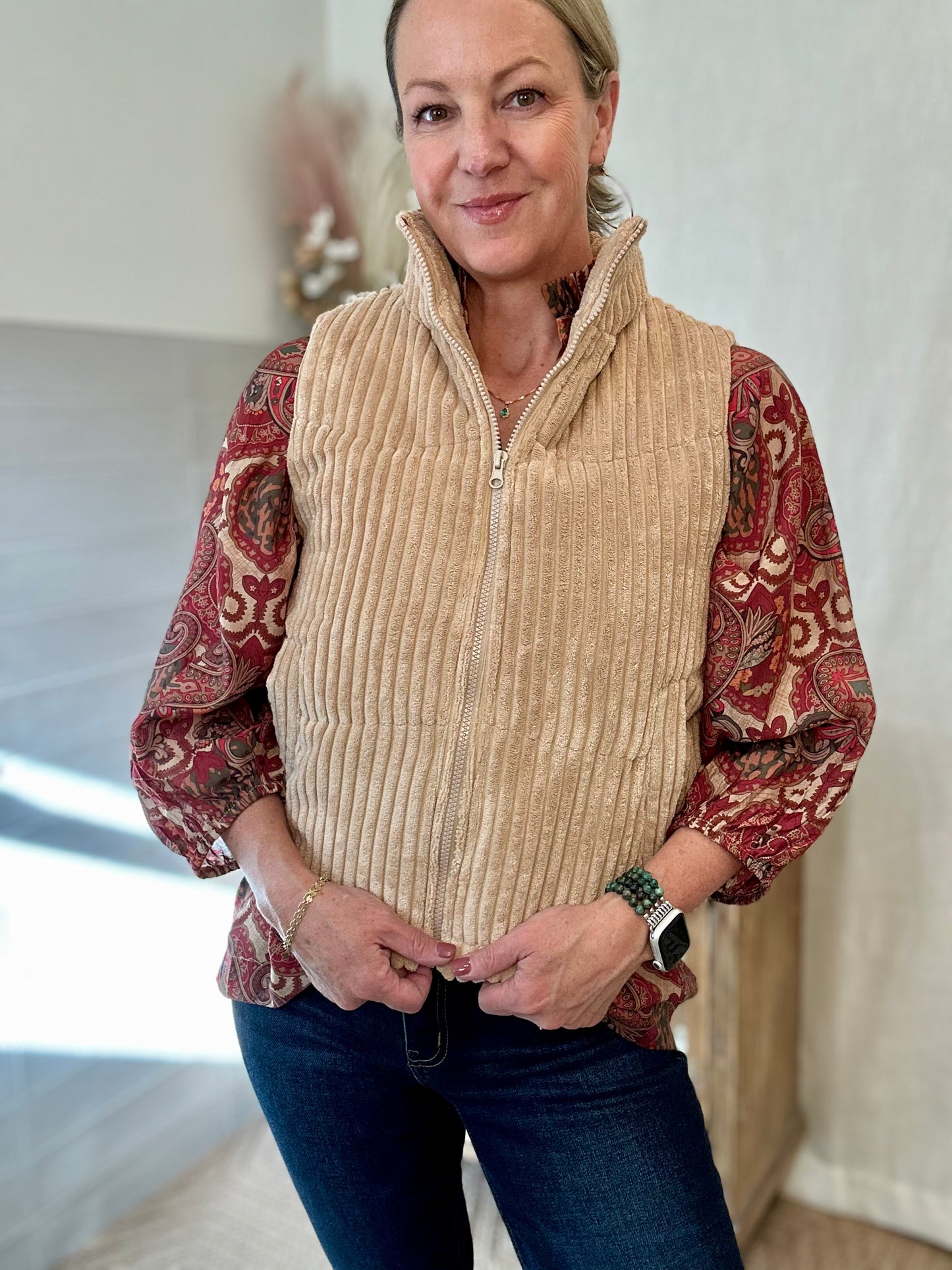 Tan Corduroy Vest