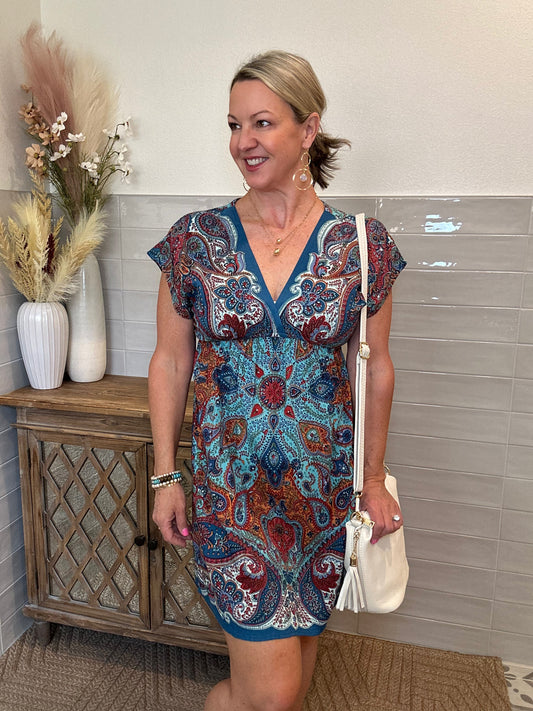 Boho Teal Dress