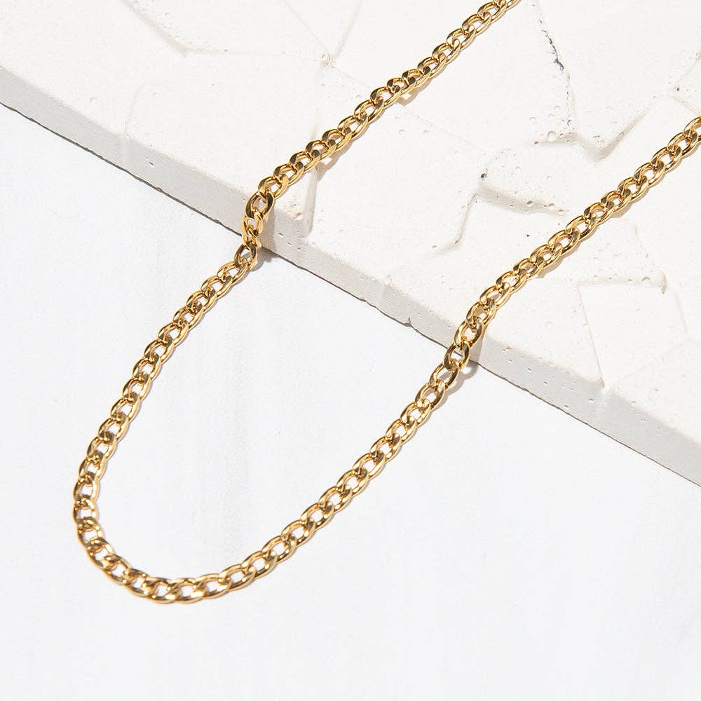 Gilded Gold Necklace-24" Curb Chain