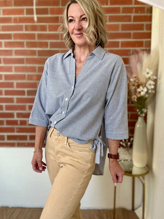 3/4 Sleeve Oversized Shirt