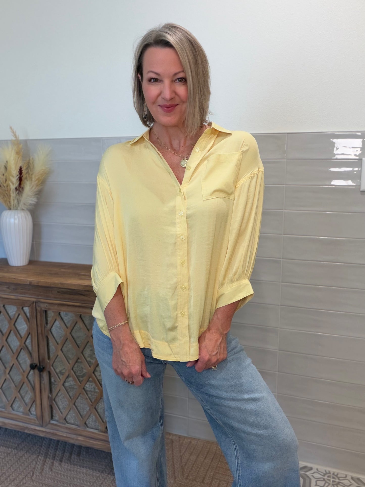 Pale Banana Oversized Blouse