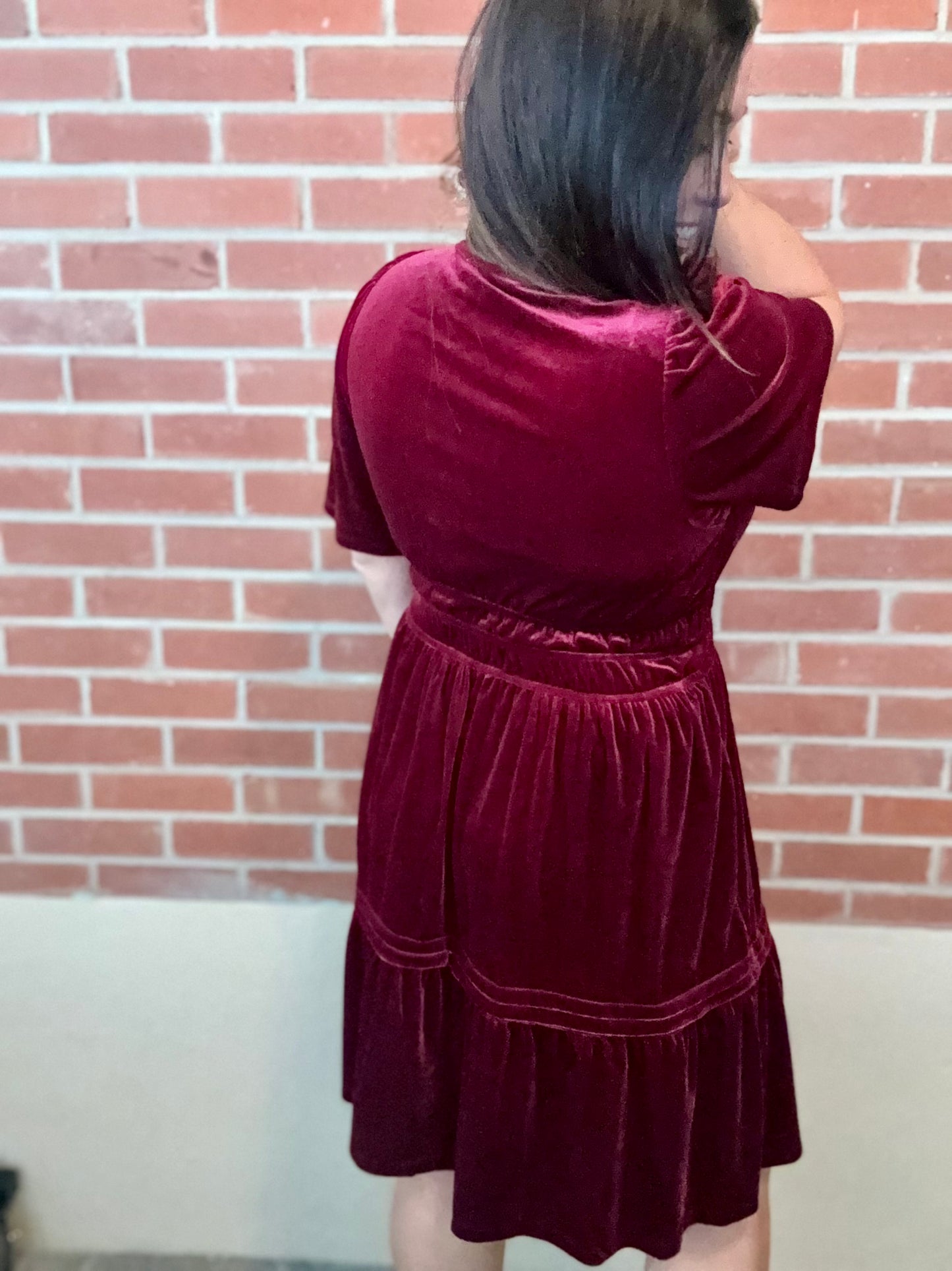 Half Bell Velvet Dress