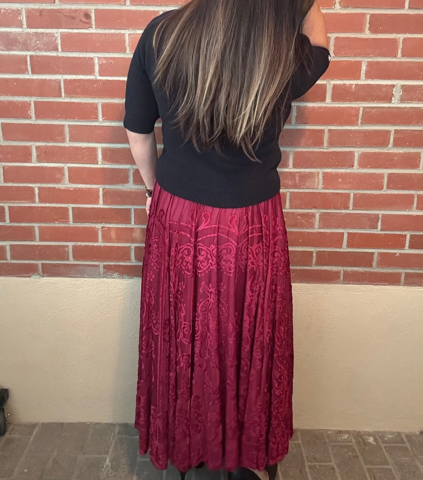 Burnout Maxi Skirt