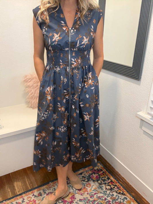 Dusty Blue Midi Dress